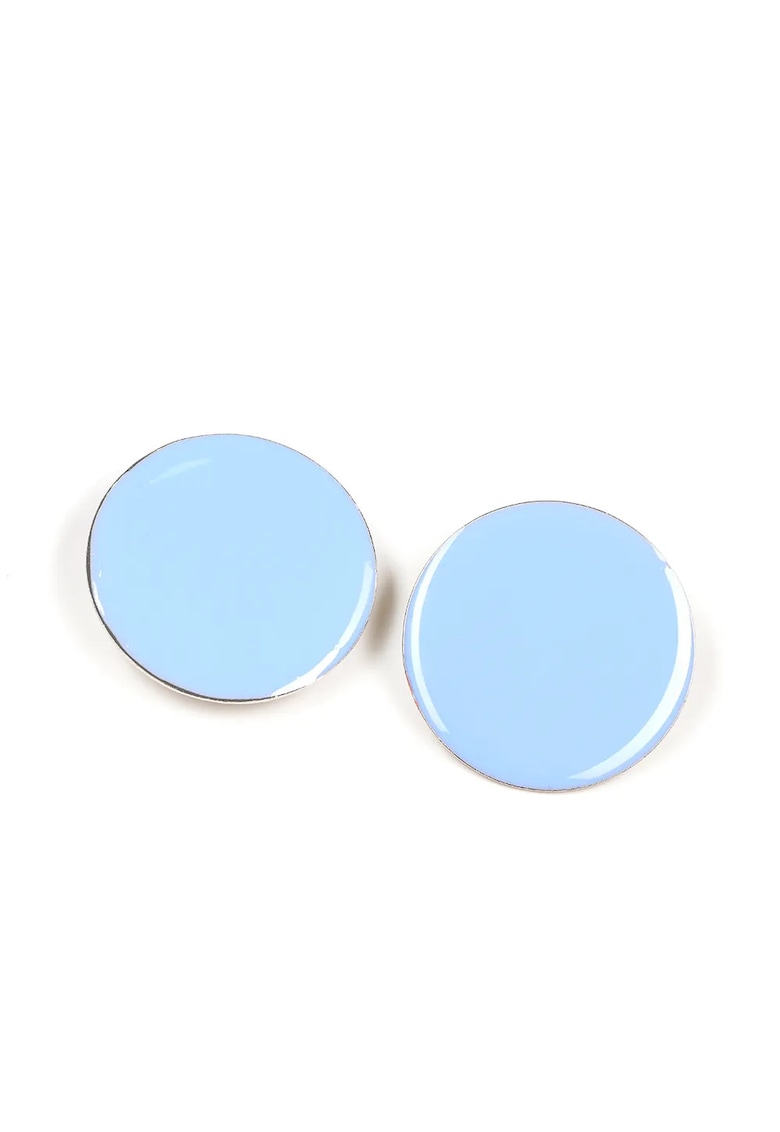 Cercei rotunzi albastri cu design minimalist