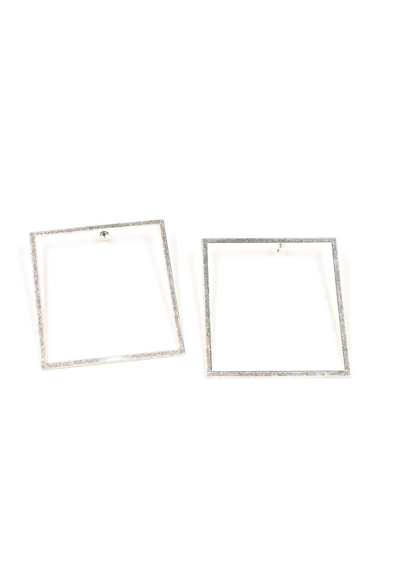 Cercei argintii - design minimalist - 7x8cm