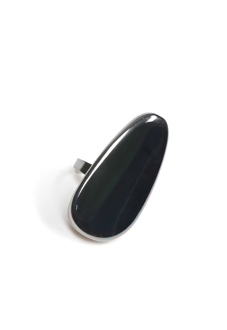 Inel modern gri cu design minimalist