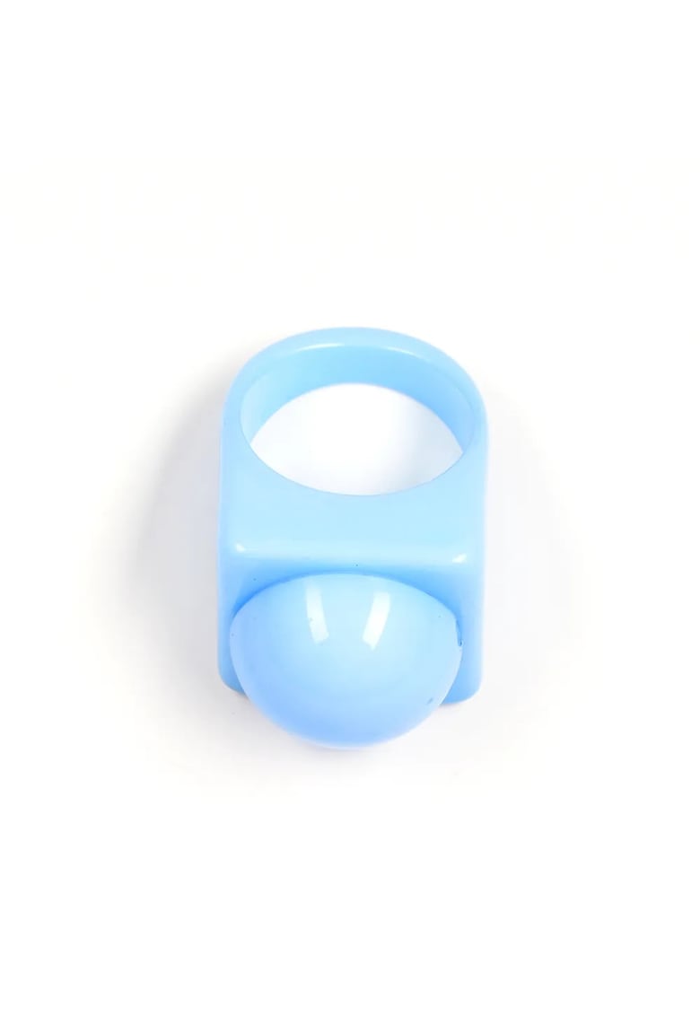 Inel albastru - design minimalist - 54