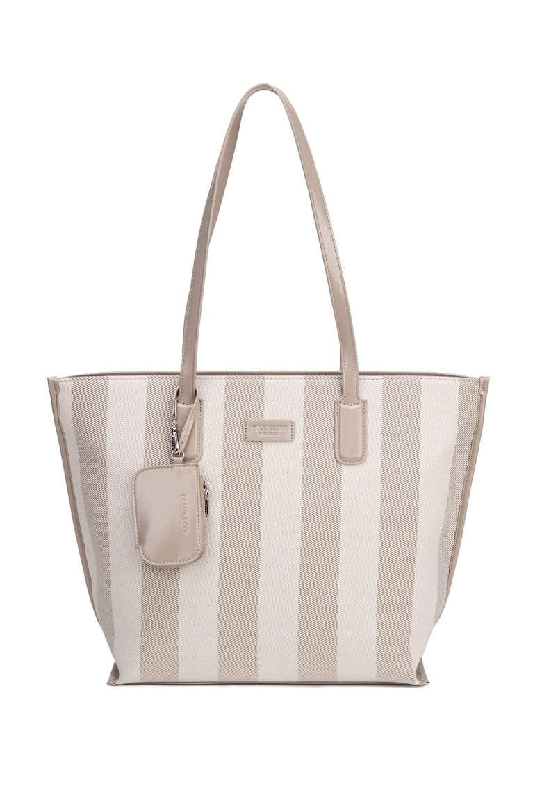 Geanta shopper cu model in dungi Celestea Pro - Gri