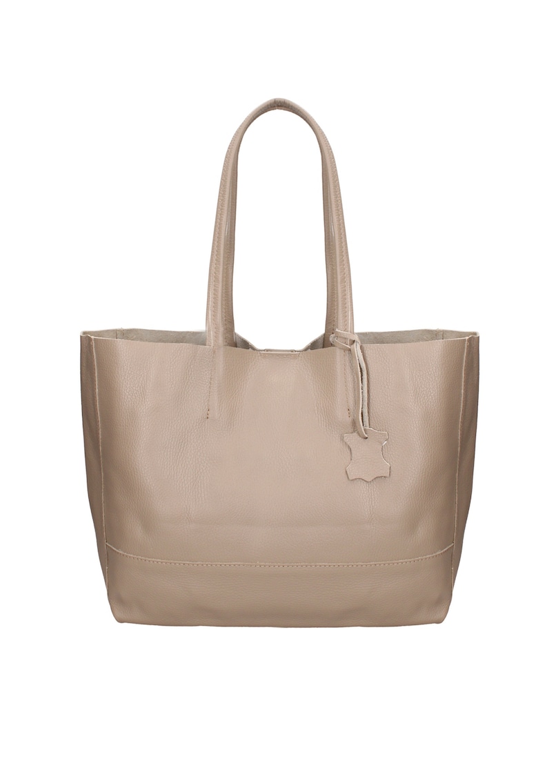 Geanta shopper de piele Ciel - Maro nisip