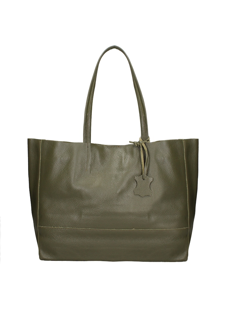 Geanta shopper de piele Ciel - Kaki inchis