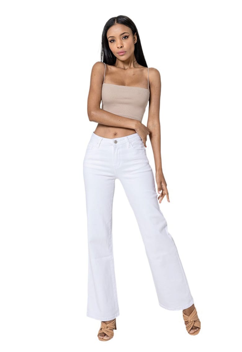 Blugi albi dama Evazati P080-10 M10 19903 - Alb