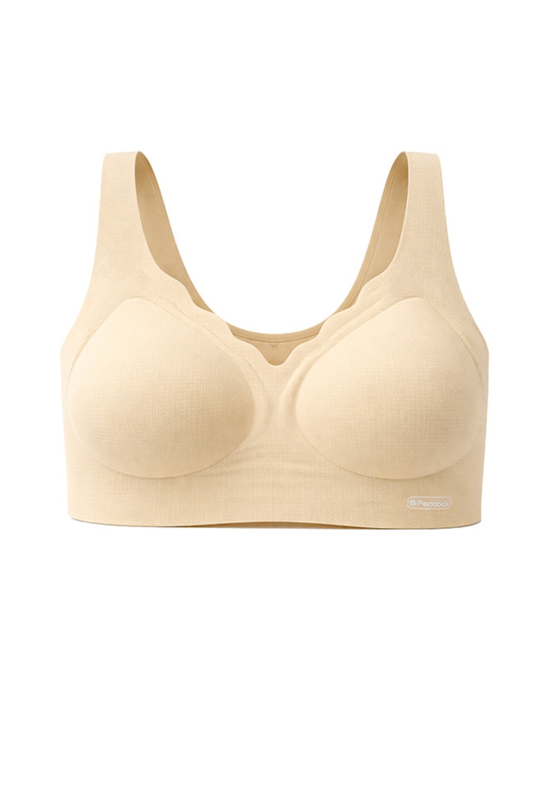 Sutien fara armaturi - cusaturi - cu cupa preformata - SM59 - - Natur