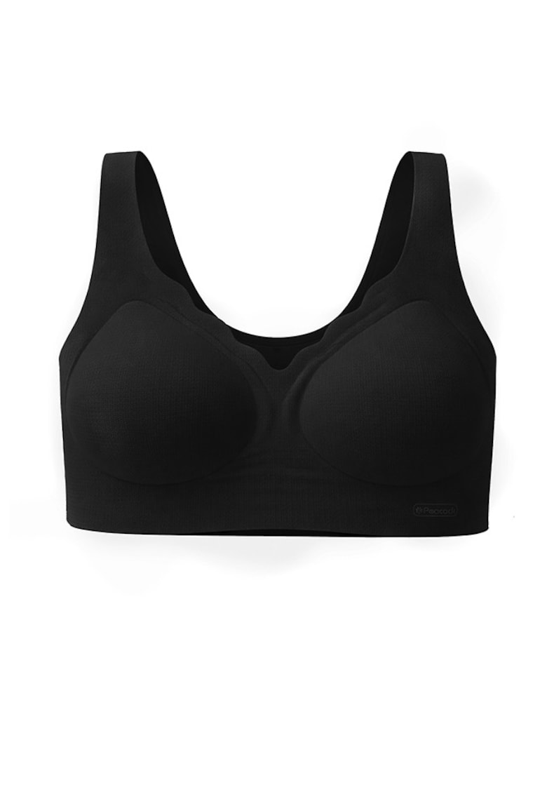Sutien fara armaturi - cusaturi - cu cupa preformata - SM59 - - Negru