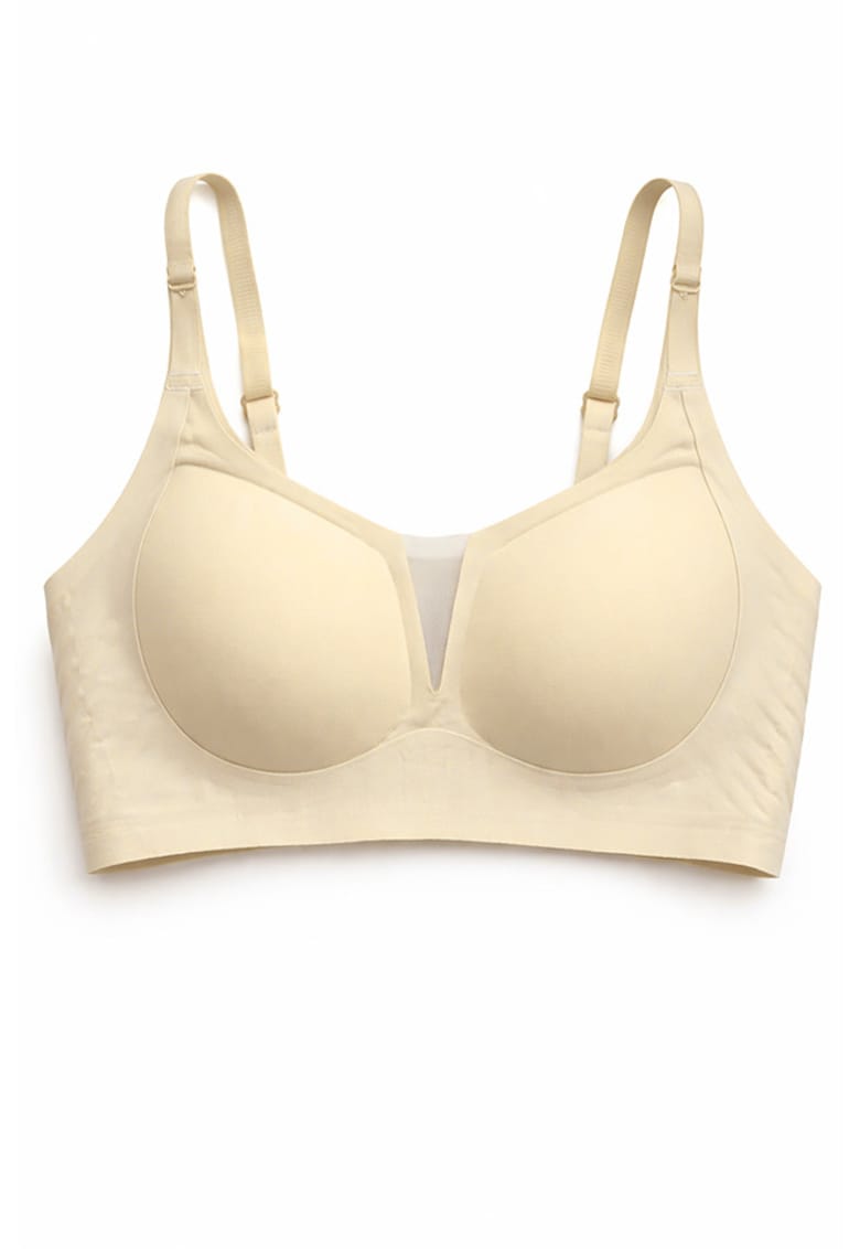 Sutien fara armaturi - cusaturi - cu cupa preformata - SM60 - - Natur