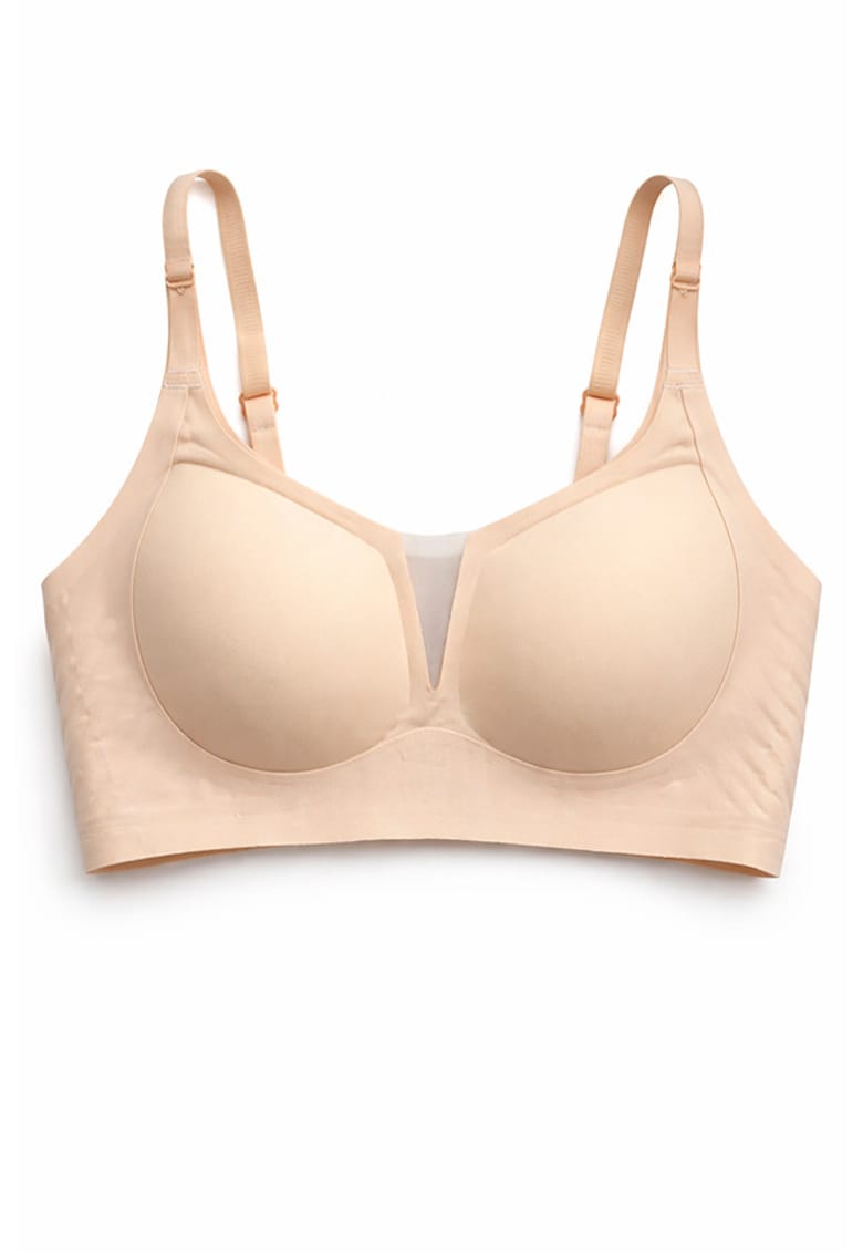 Sutien fara armaturi - cusaturi - cu cupa preformata - SM60 - - Bej