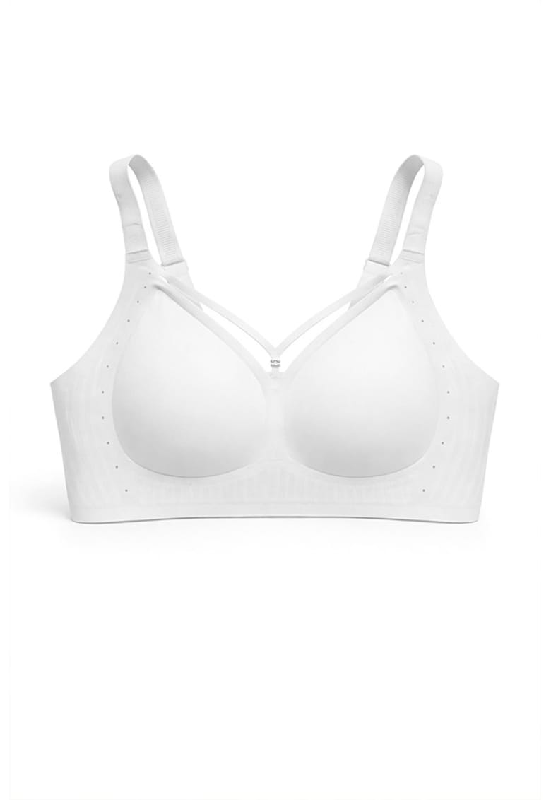 Sutien fara armaturi - cusaturi - cu cupa preformata - SM62 - - Alb