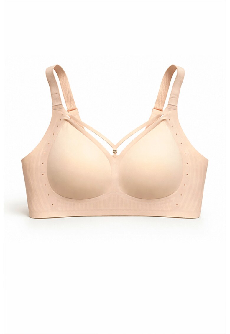 Sutien fara armaturi - cusaturi - cu cupa preformata - SM62 - - Bej