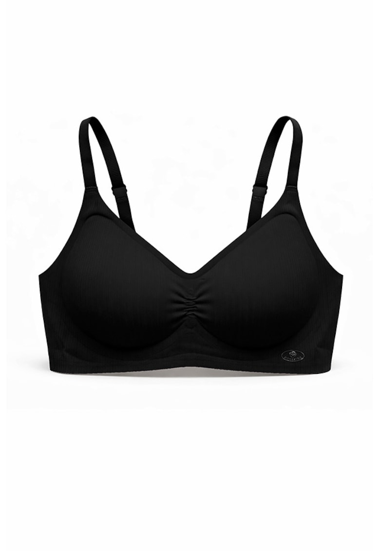 Sutien fara armaturi - cusaturi - cu cupa preformata - SM61 - - Negru