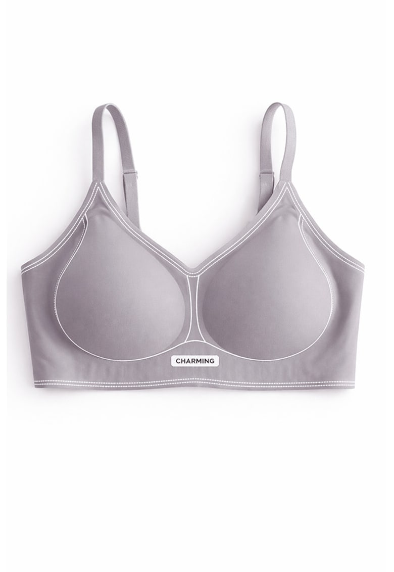 Sutien fara armaturi - cusaturi - cu cupa preformata - SM63 - - Lila pal