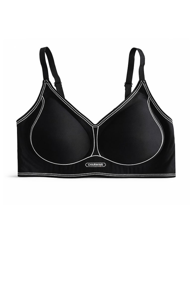 Sutien fara armaturi - cusaturi - cu cupa preformata - SM63 - - Negru