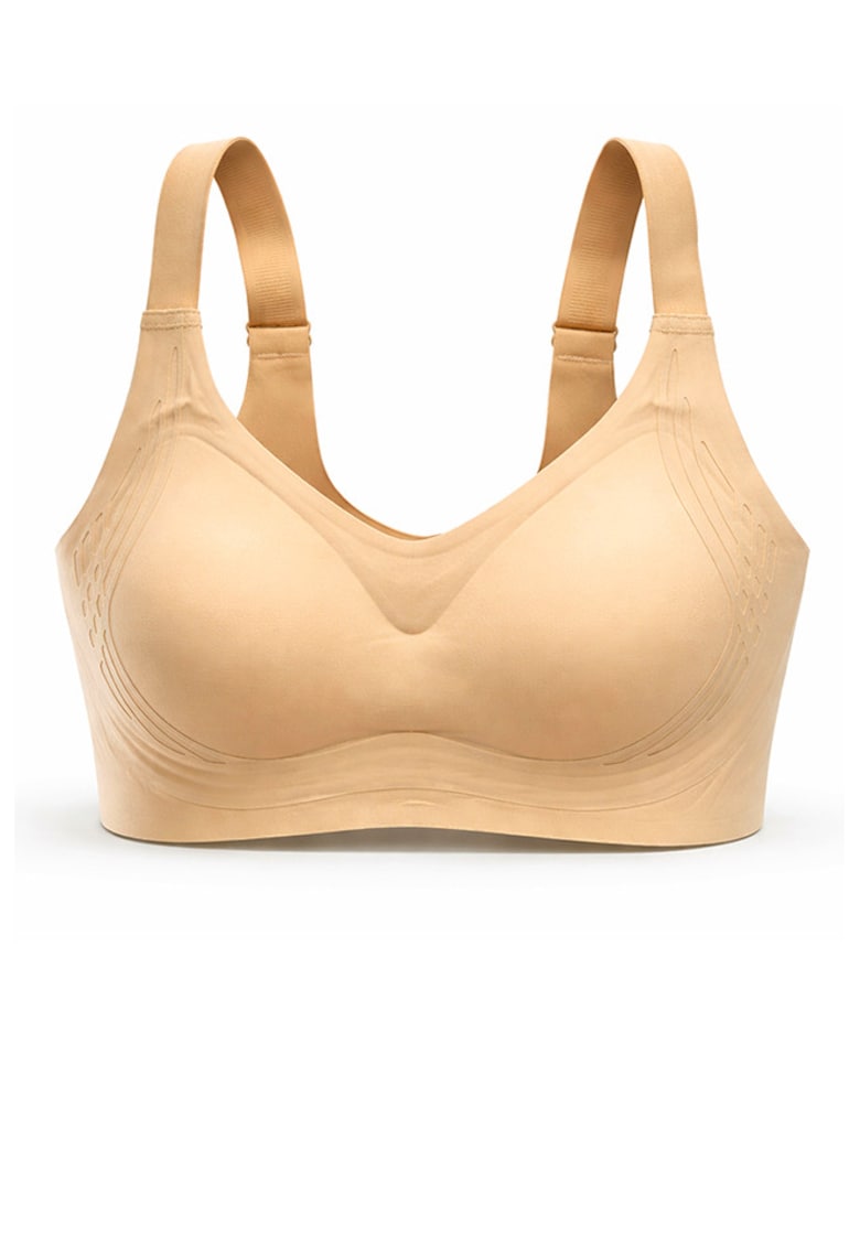 Sutien fara armaturi - cusaturi - cu cupa preformata - SM64 - - Bej inchis