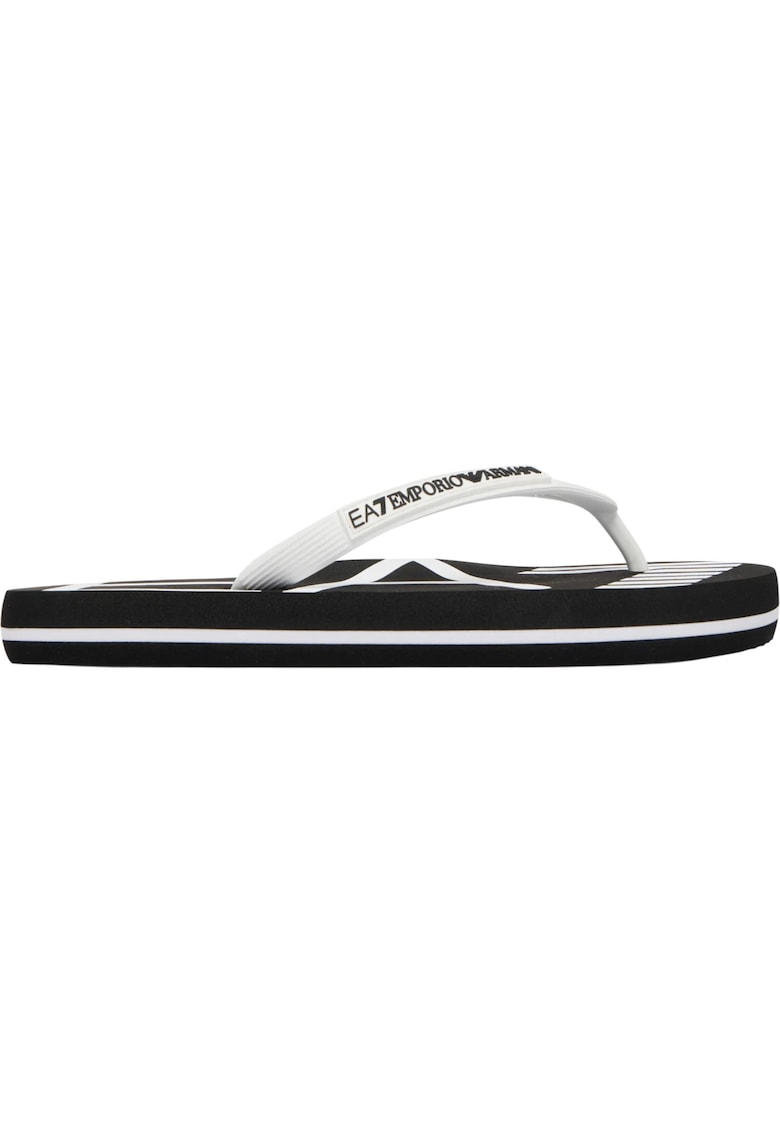 Slapi EA7 Flip Flop Oversize Logo 58269 - Alb/Negru