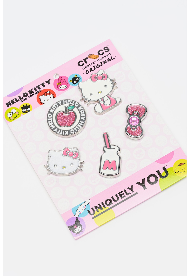 Set de talismane cu Hello Kitty Jibbitz™ - 5 piese - Roz/Argintiu