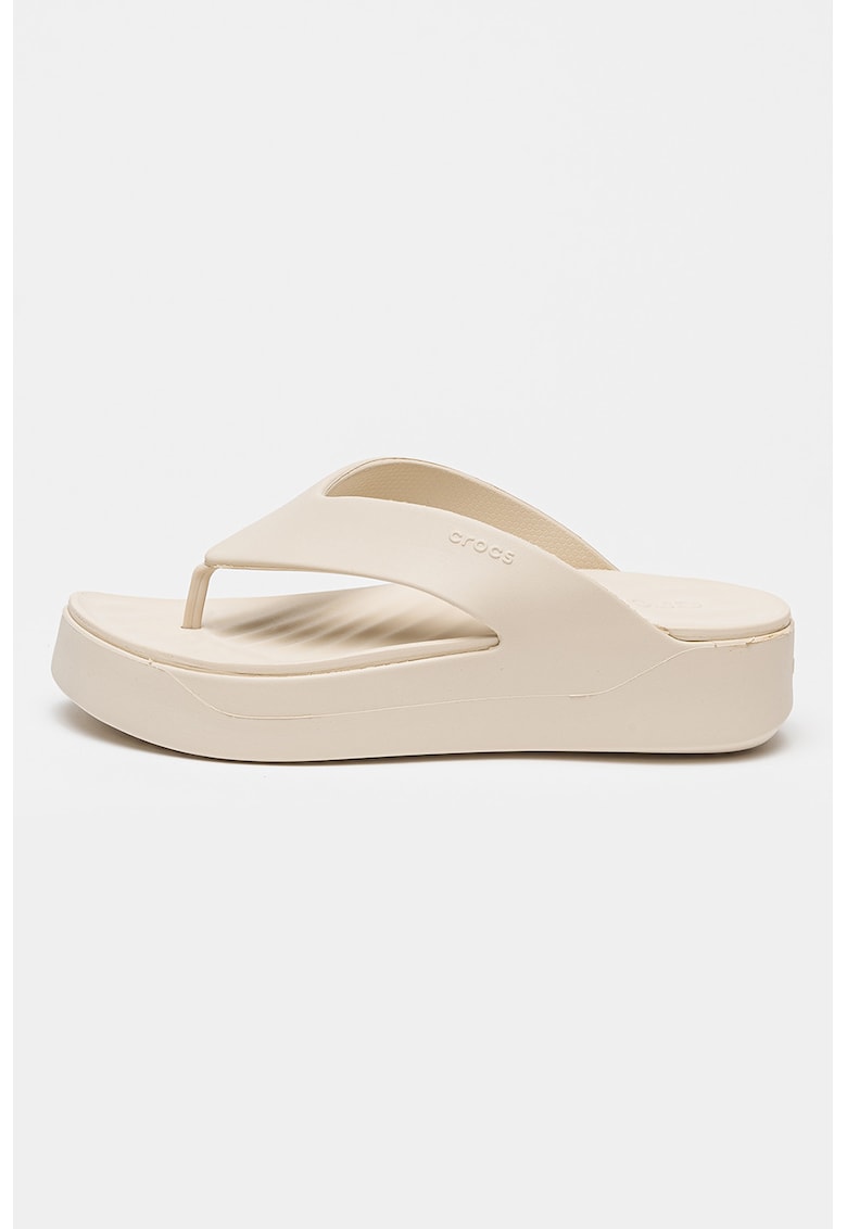 Papuci flip-flop flatform cu logo Getaway - Bej deschis