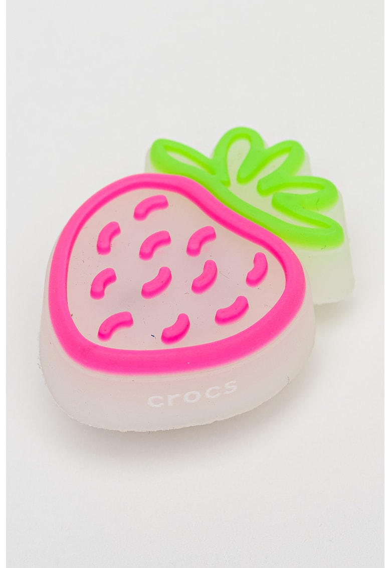 Talisman in forma de capsuna cu lumini Jibbitz™ - Roz pastel/Verde pal