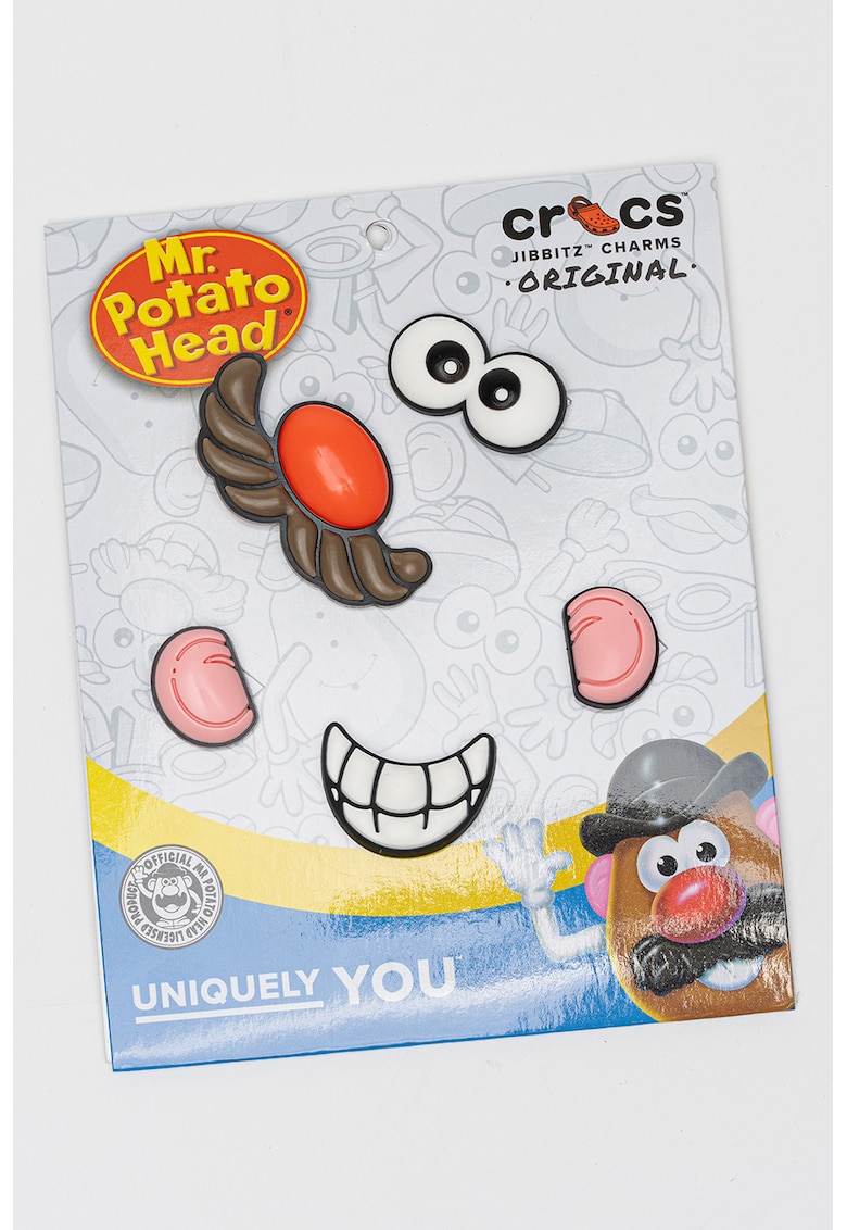 Talisman cu Mr.Potato Jibbitz™ - Alb optic/Maro pamantiu