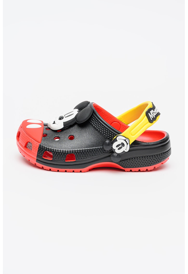 Saboti slingback cu aplicatie Mickey Mouse - Rosu/Negru