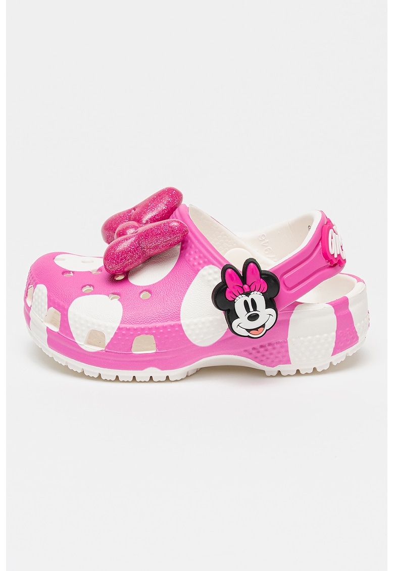 Saboti cu imprimeu Minnie Mouse - Alb/Roz