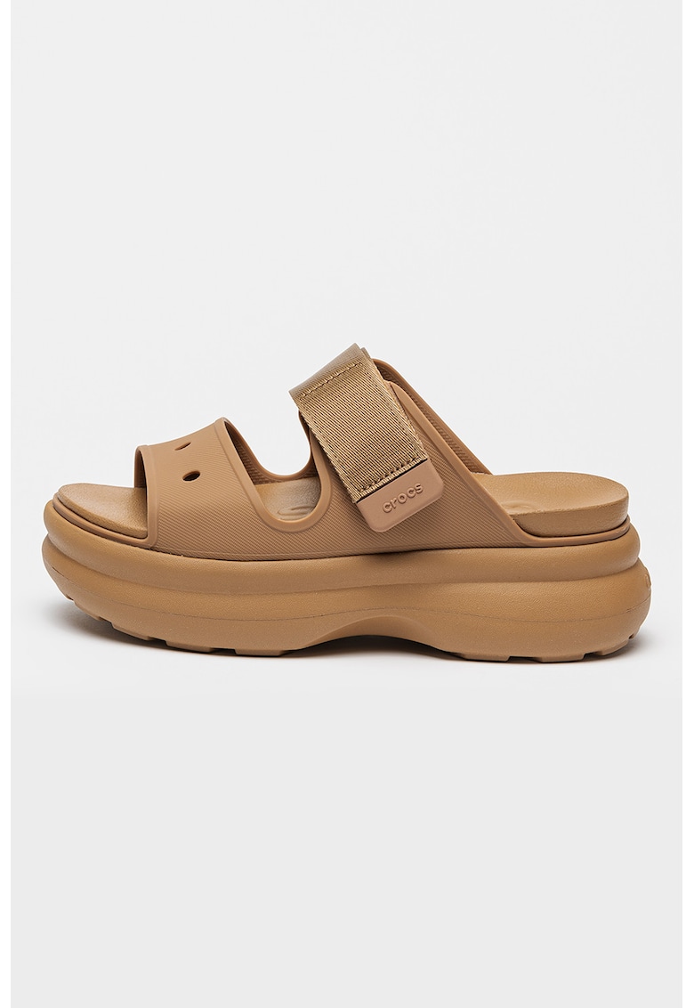 Sandale demi-wedge cu velcro Soho - Maro