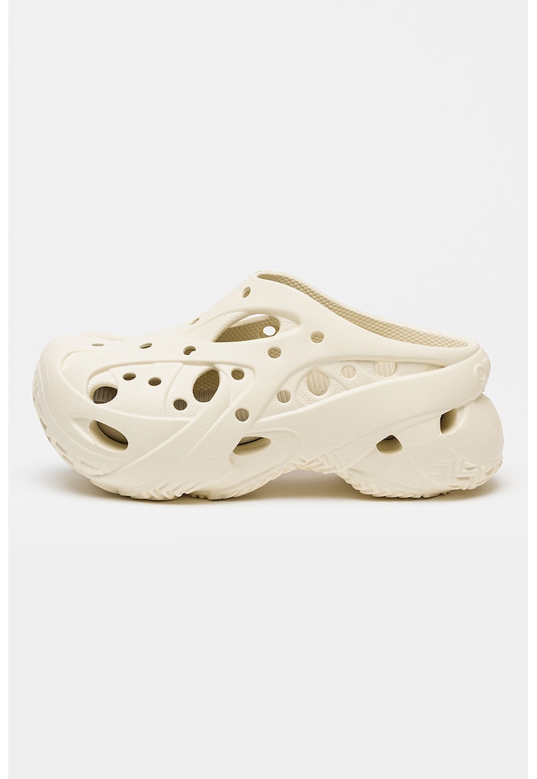 Saboti demi-wedge cu design perforat Caged - Alb fildes
