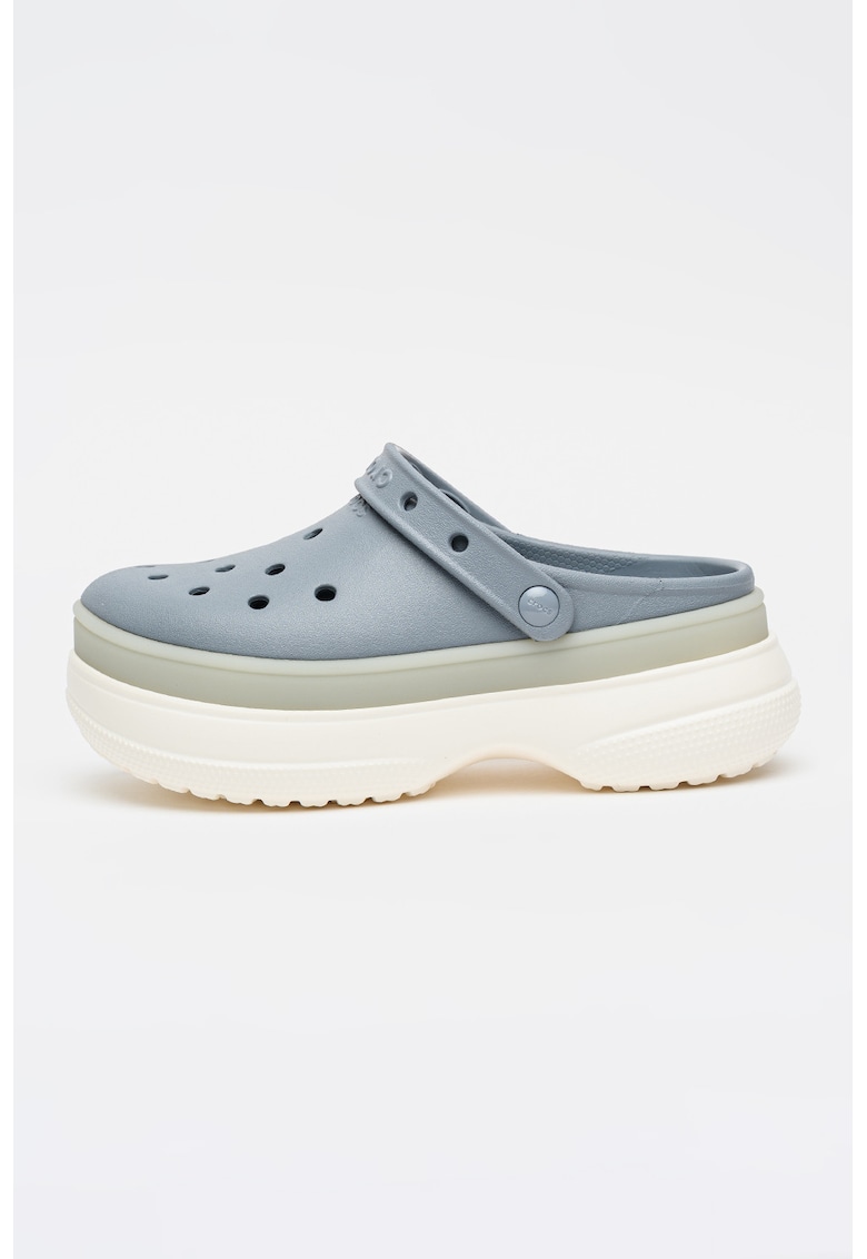 Saboti slingback demi-wedge - Albastru prafuit