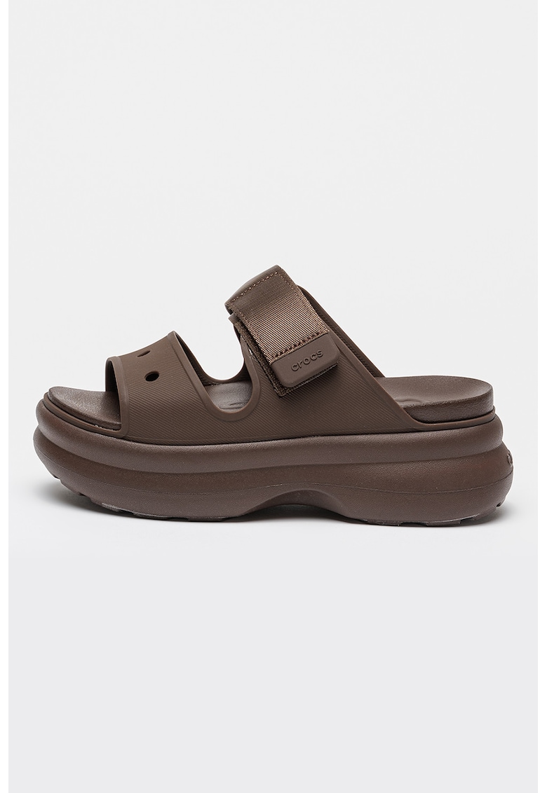 Sandale demi-wedge cu velcro Soho - Maro inchis