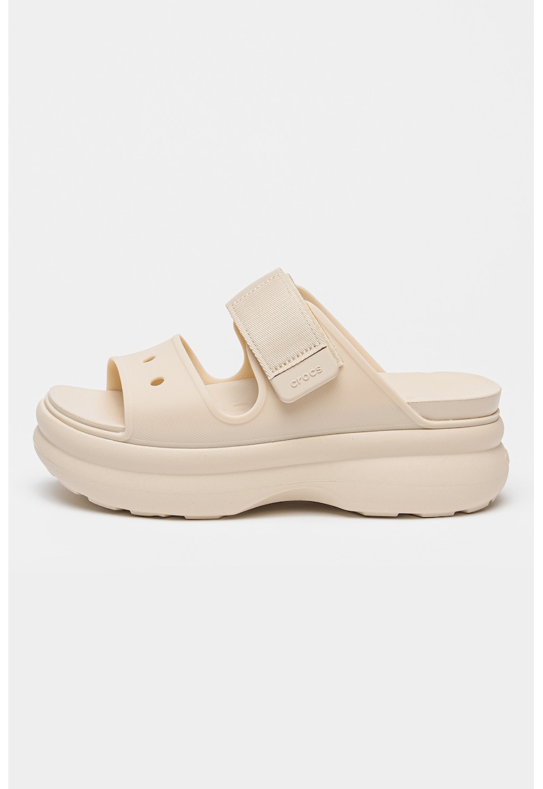 Sandale demi-wedge cu velcro Soho - Bej