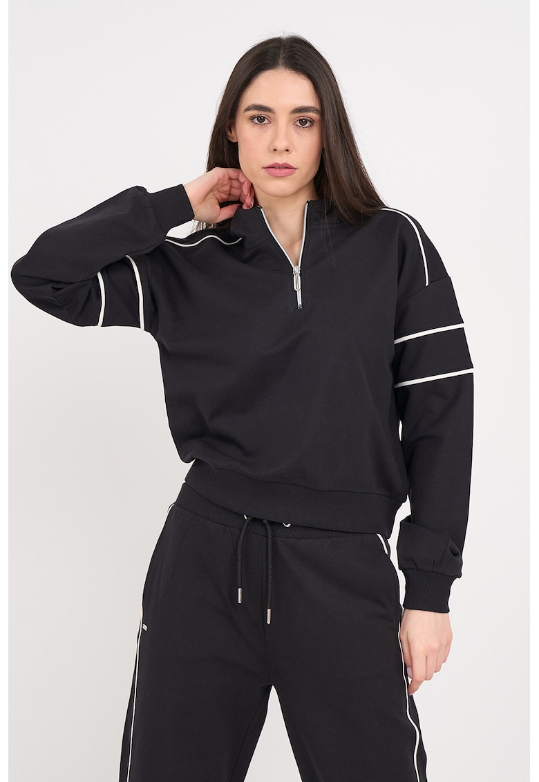 Bluza de trening crop din amestec de bumbac - Alb/Negru