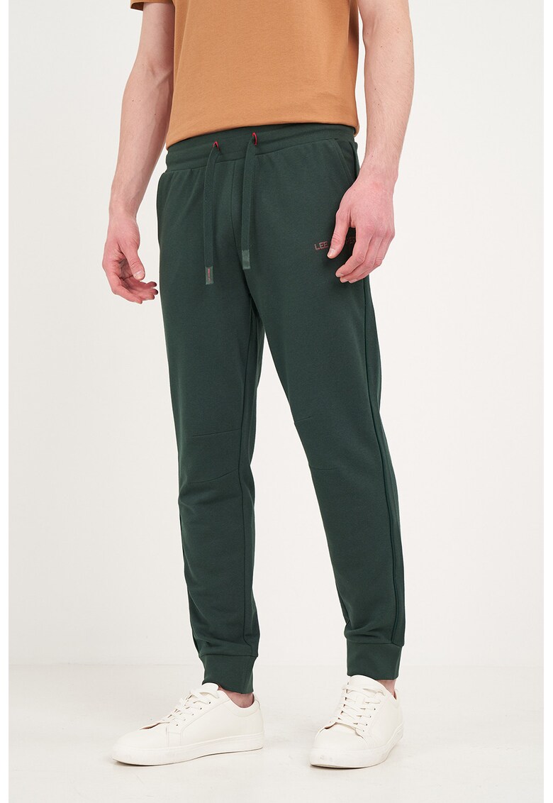 Pantaloni de trening cu buzunare cu fermoar - Verde padure
