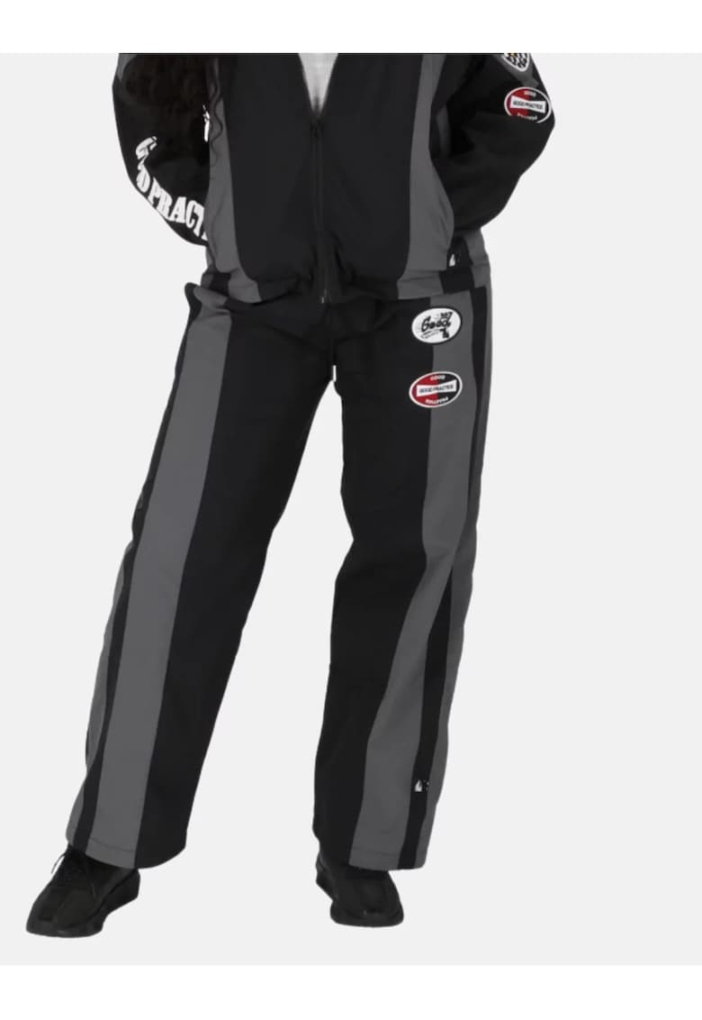 Pantaloni drepti unisex cu model colorblock