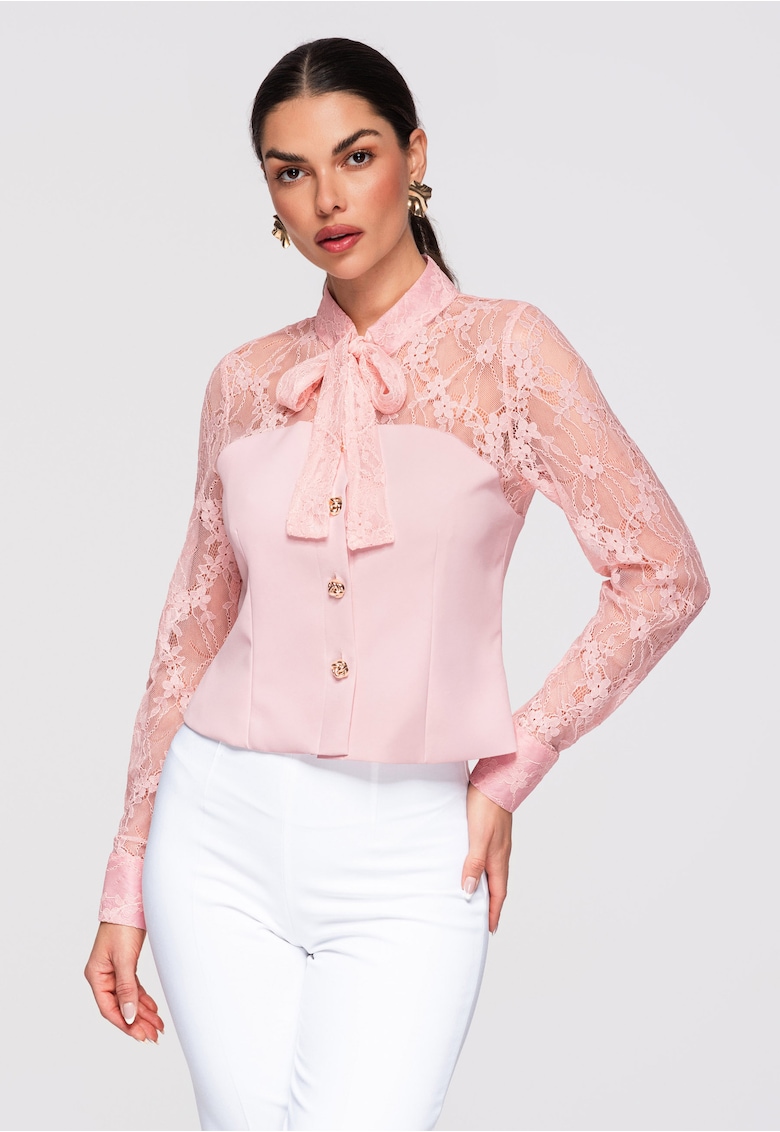 Bluza cu dantela OW-SH-E0036 - Roz