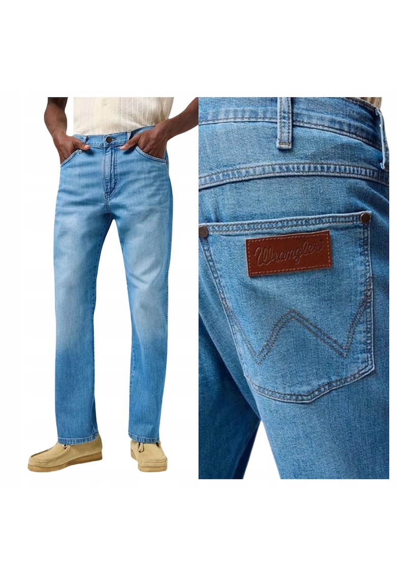 Blugi Barbati - Frontier - Straight Fit - Talie Medie - 5 Buzunare - Lungi - Fermoar - Bumbac - Albastru - Albastru