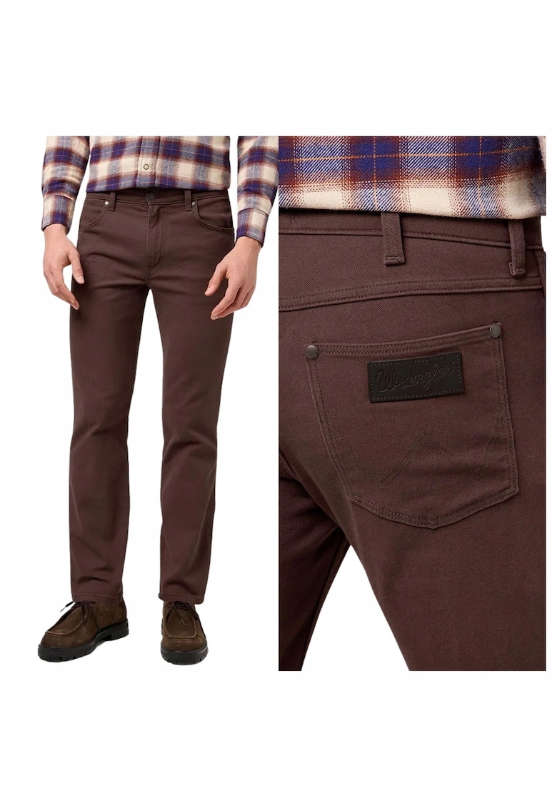 Blugi Barbati - Greensboro - Straight Fit - Talie Medie - 5 Buzunare - Lungi - Fermoar - Bumbac - Maro - Maro deschis