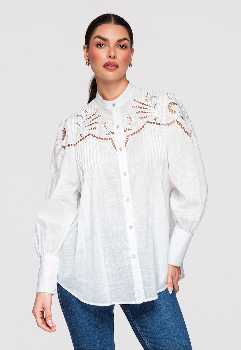 Camasa cu dantela OW-SH-E0022 - Alb