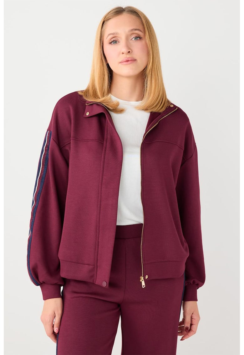 Bluza de trening din amestec de modal cu fermoar