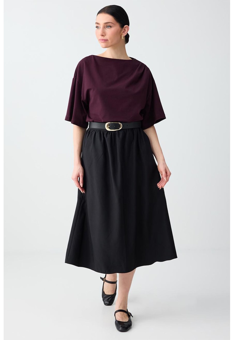 Fusta midi uni - Negru