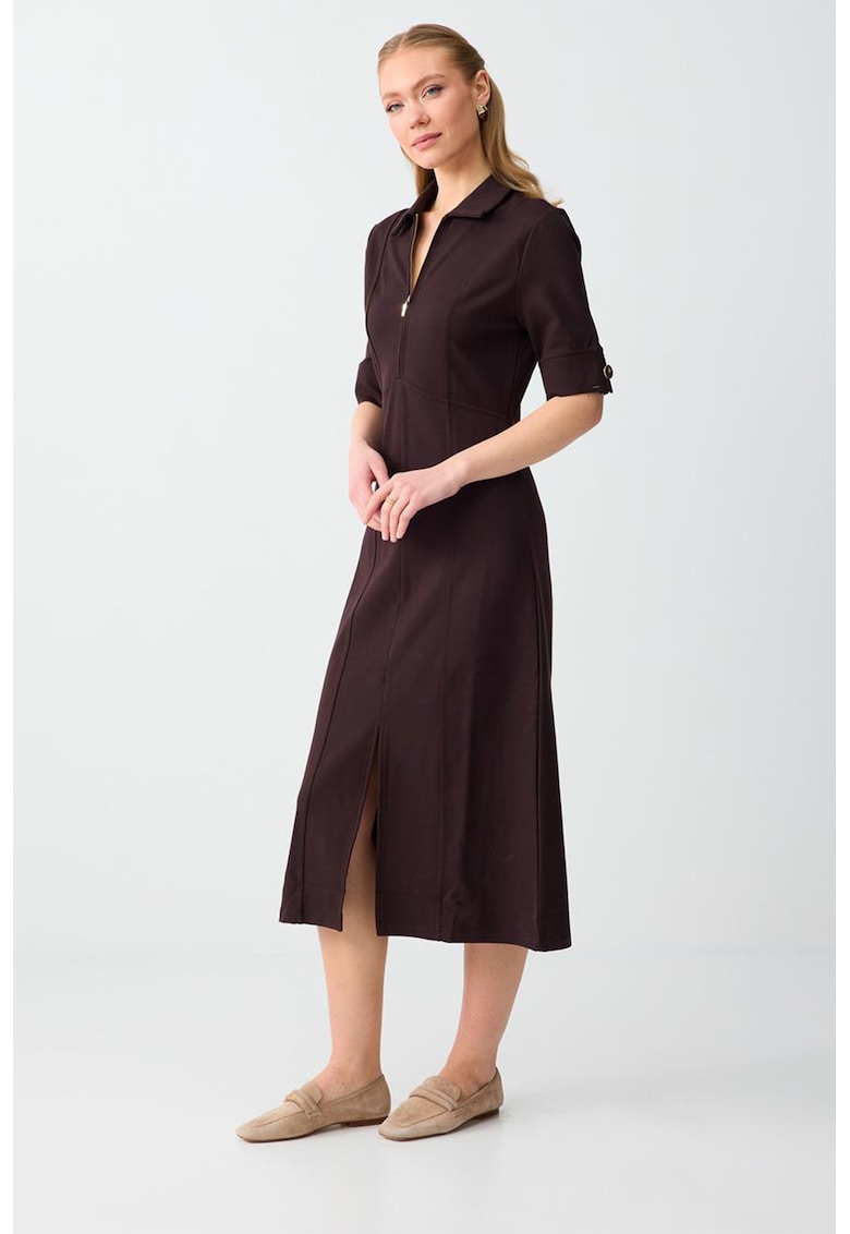 Rochie-camasa midi - Maro inchis