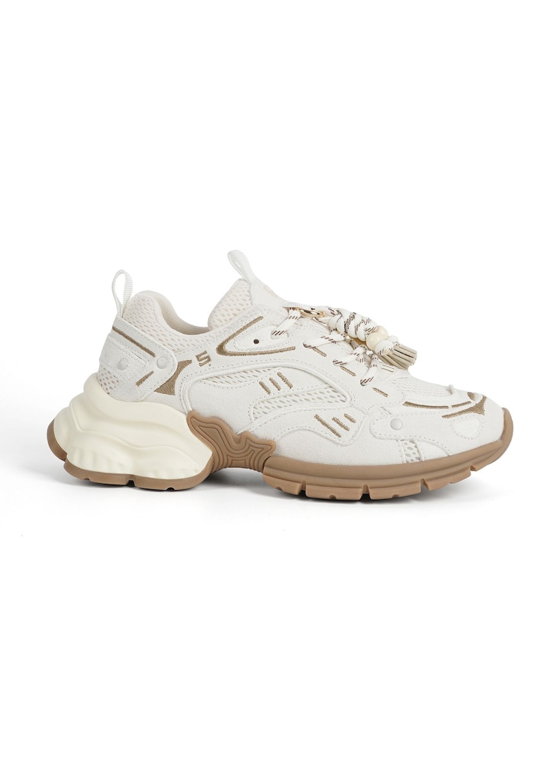 Pantofi sport din piele intoarsa Cosmina - Crem