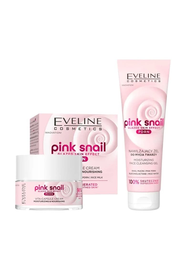 Set Pink Snail PDRN - Crema 50 ml + Gel Curatare 150 ml - hidratant - rejuvenant