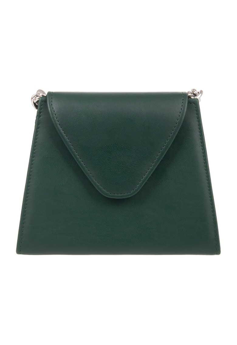 Geanta crossbody cu bareta din lant - Verde padure