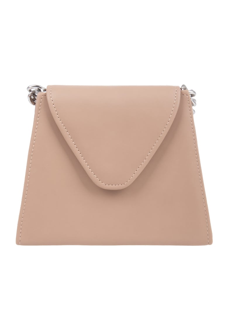 Geanta crossbody cu bareta din lant - Bej deschis