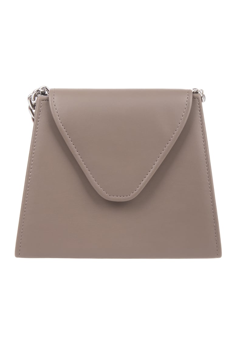 Geanta crossbody cu bareta din lant - Grej