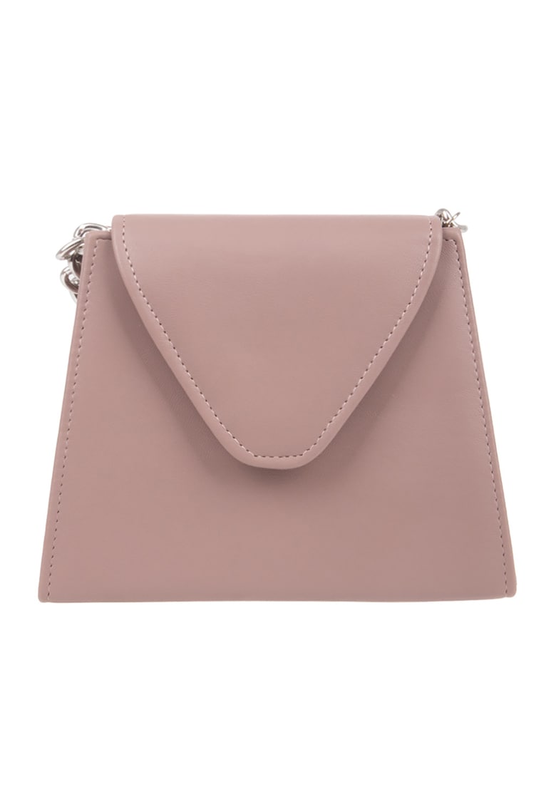 Geanta crossbody cu bareta din lant - Roz prafuit