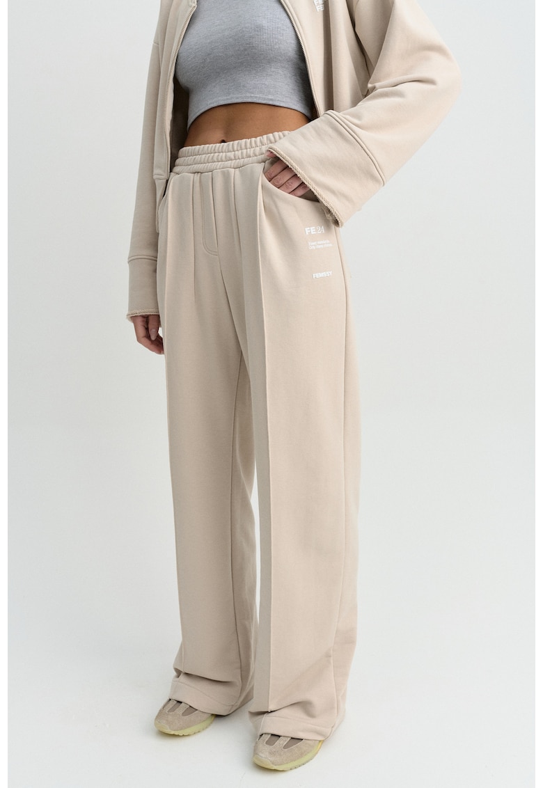 FLOW Pantaloni sport dama din bumbac casual confortabili - Bej