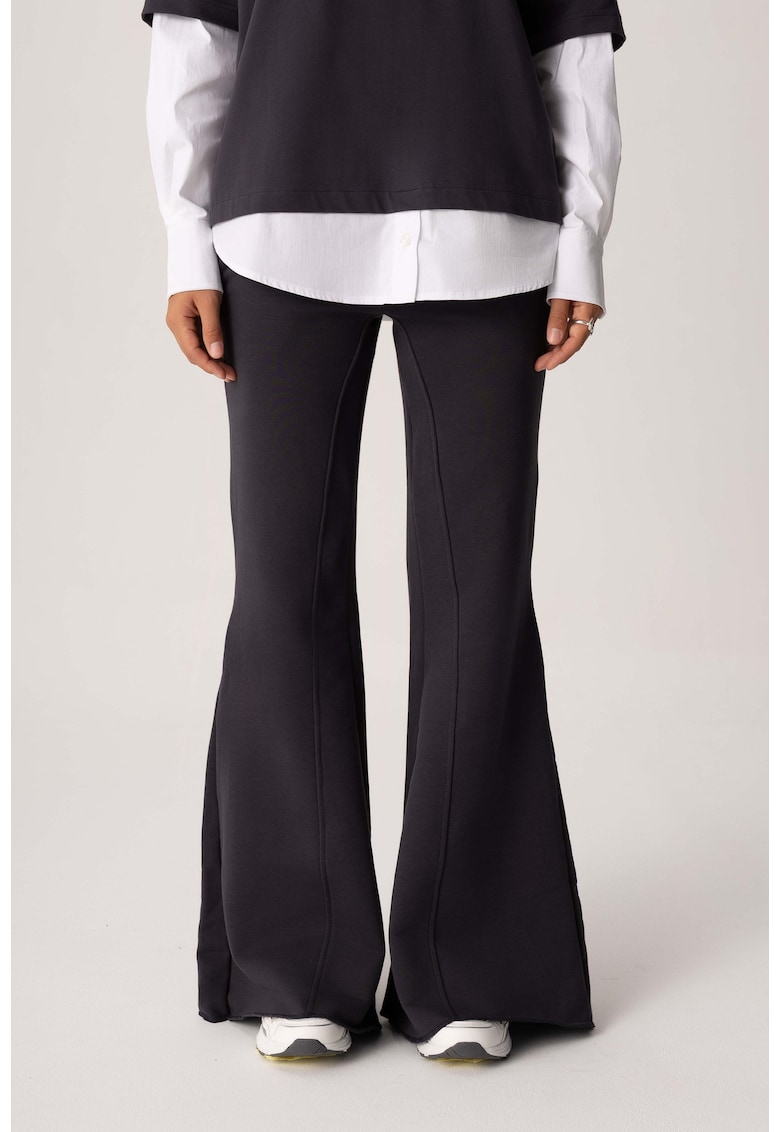 LOOM Pantaloni sport dama din bumbac gri antracit casual confortabili - Gri antracit