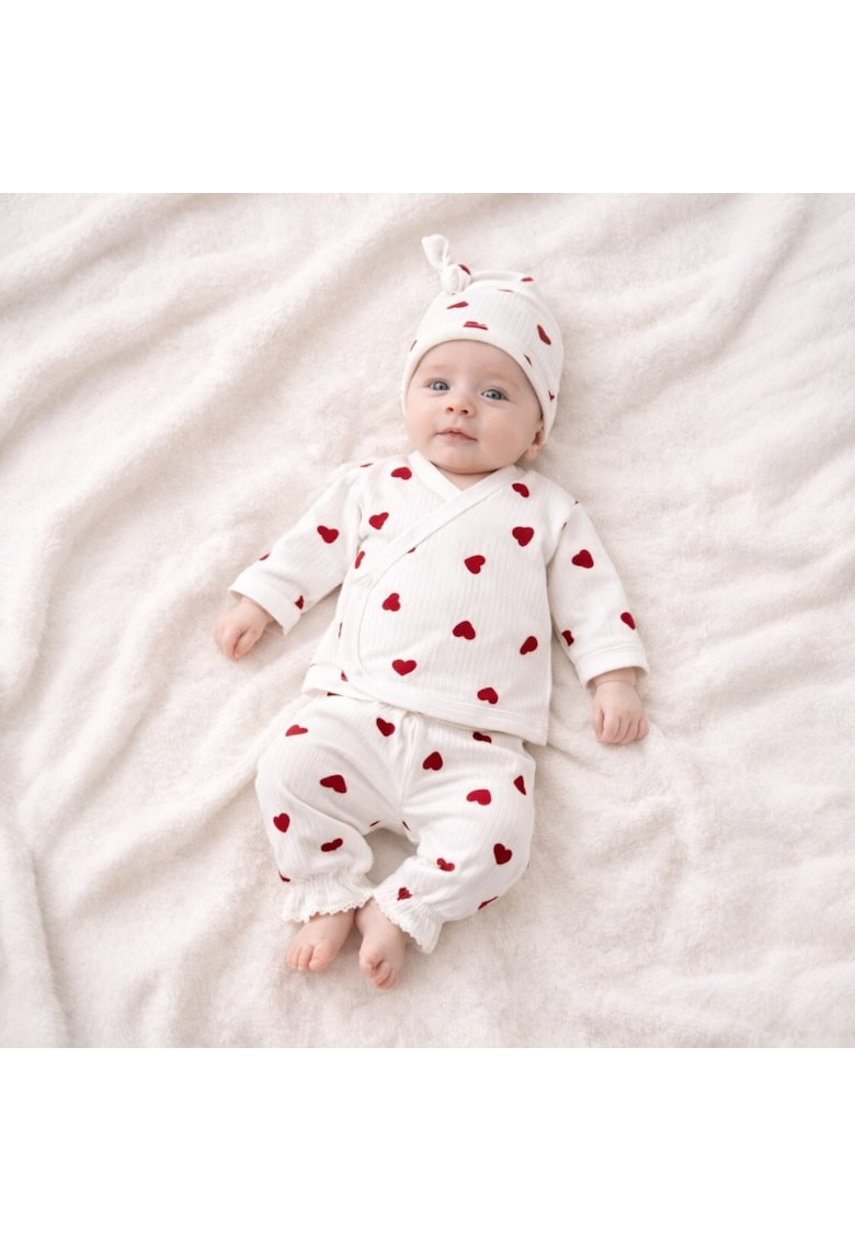 Set bebelusi 7 piese bluza - body - pantaloni - paturica - caciulita - baveta - manusi - multicolor - 0-3 luni -