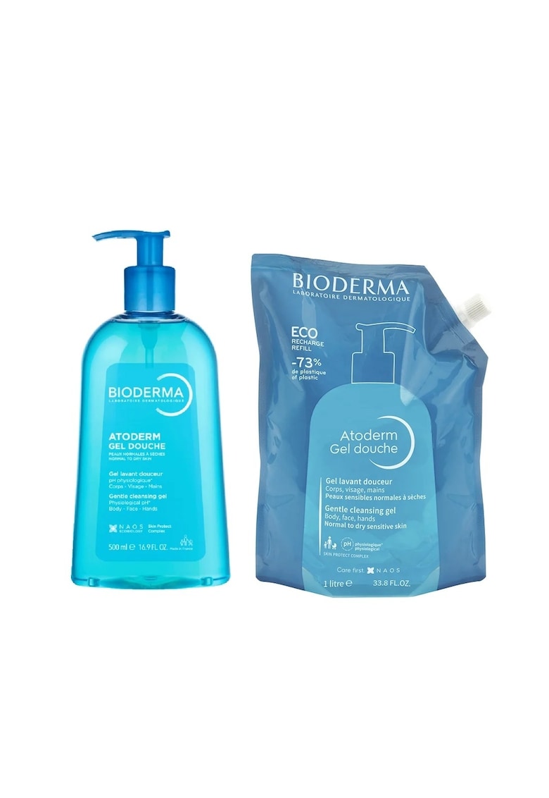 Pachet Gel de dus Atoderm 500 ml + Rezerva eco gel de dus Atoderm 1000 ml